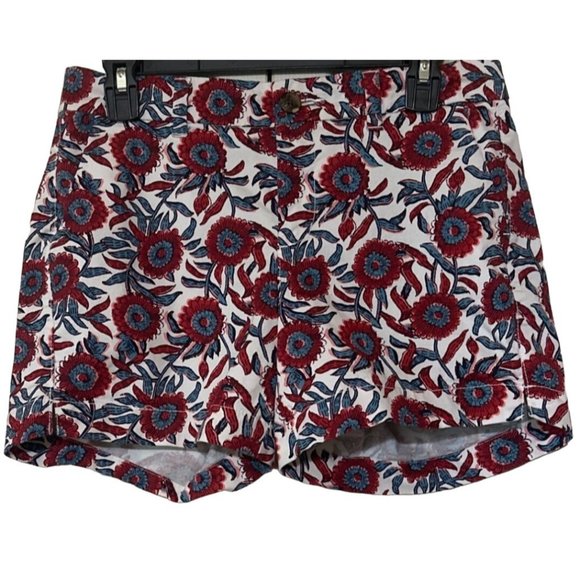 Old Navy Everyday Short Mid-Rise Shorts Floral Cotton Blend Women Size 2 (READ) - Picture 1 of 12